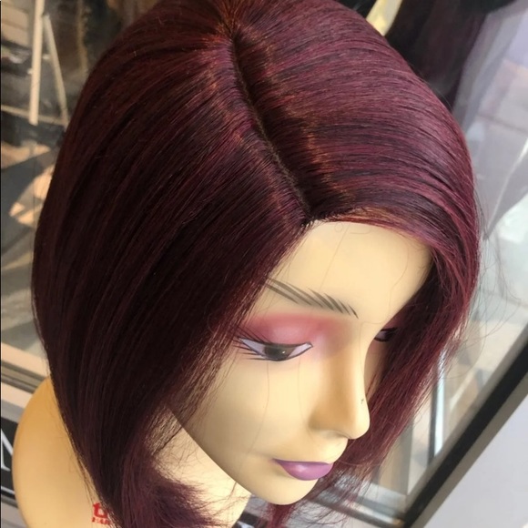 Burgundy bob wig